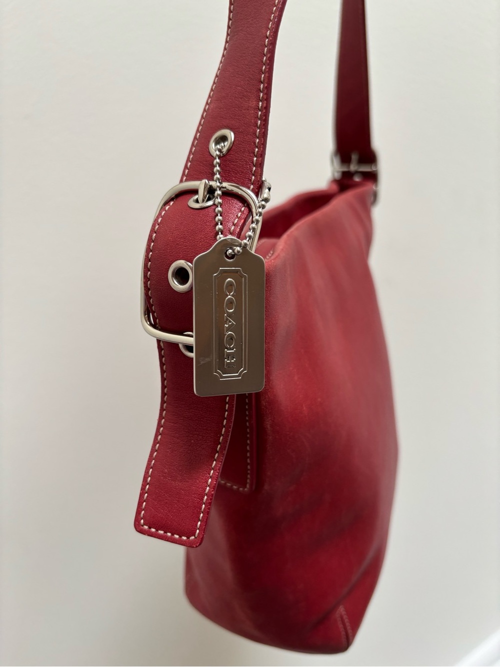 Vintage Coach Legacy SoHo Bucket Bag in Red